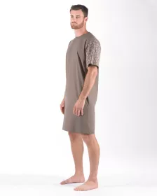 GINA pánské košile noční pánská krátký rukáv, šité, s potiskem Pyžama 2024 79176P GINA pánské košile noční pánská krátký rukáv, šité, s potiskem Pyžama 2024 79176P