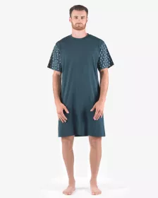 GINA pánské košile noční pánská krátký rukáv, šité, s potiskem Pyžama 2024 79176P GINA pánské košile noční pánská krátký rukáv, šité, s potiskem Pyžama 2024 79176P