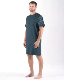 GINA pánské košile noční pánská krátký rukáv, šité, s potiskem Pyžama 2024 79176P GINA pánské košile noční pánská krátký rukáv, šité, s potiskem Pyžama 2024 79176P