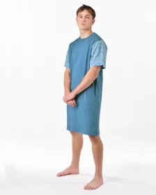 GINA pánské košile noční pánská krátký rukáv, šité, s potiskem Pyžama 2025 79202P