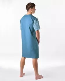 GINA pánské košile noční pánská krátký rukáv, šité, s potiskem Pyžama 2025 79202P