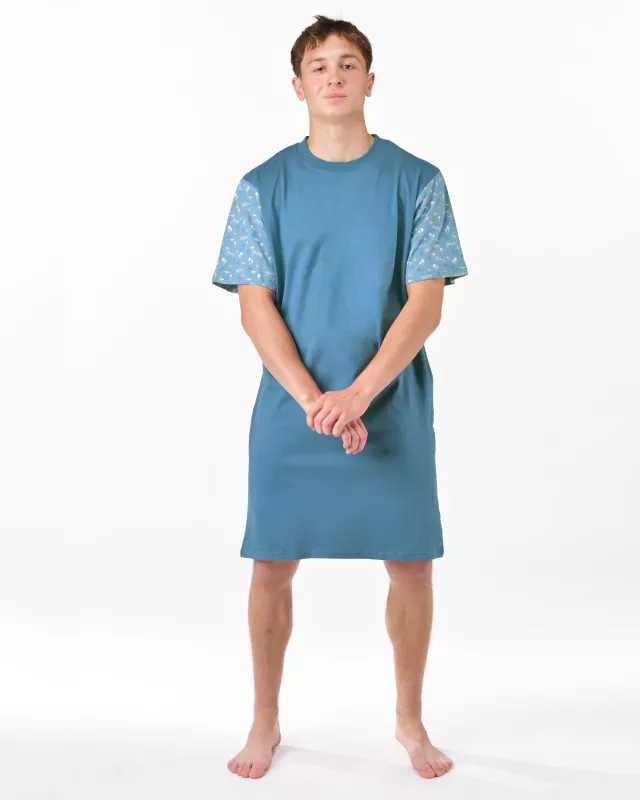 GINA pánské košile noční pánská krátký rukáv, šité, s potiskem Pyžama 2025 79202P