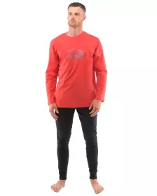 GINA pánské pyžamo dlouhé pánské, šité, s potiskem 79127P