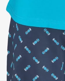 GINA pánské pyžamo dlouhé pánské, šité, s potiskem Pyžama 2023 79147P - lékořice tyrkysová L