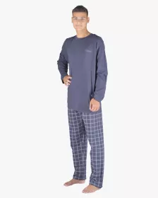 GINA pánské pyžamo dlouhé pánské, šité, s potiskem Pyžama 2023 79149P GINA pánské pyžamo dlouhé pánské, šité, s potiskem Pyžama 2023 79149P