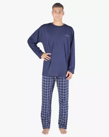 GINA pánské pyžamo dlouhé pánské, šité, s potiskem Pyžama 2023 79149P GINA pánské pyžamo dlouhé pánské, šité, s potiskem Pyžama 2023 79149P