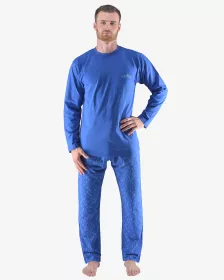 GINA pánské pyžamo dlouhé pánské, šité, s potiskem Pyžama 2023 79165P GINA pánské pyžamo dlouhé pánské, šité, s potiskem Pyžama 2023 79165P