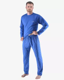 GINA pánské pyžamo dlouhé pánské, šité, s potiskem Pyžama 2023 79165P GINA pánské pyžamo dlouhé pánské, šité, s potiskem Pyžama 2023 79165P