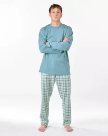 GINA pánské pyžamo dlouhé pánské, šité, s potiskem Pyžama 2025 79189P