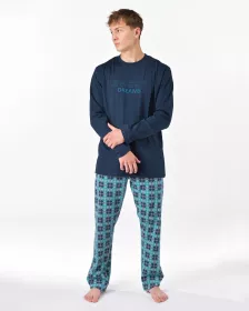 GINA pánské pyžamo dlouhé pánské, šité, s potiskem Pyžama 2025 79205P | Lékořice/Měsíc 3XL, Lékořice/Měsíc L, Lékořice/Měsíc XL, Tm. šedá/Šedá 3XL, Tm. šedá/Šedá L, Tm. šedá/Šedá M, Tm. šedá/Šedá XL, Tm. šedá/Šedá XXL