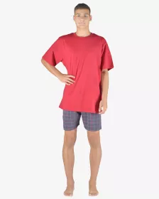 GINA pánské pyžamo krátké pánské, šité, s potiskem Pyžama 2023 79158P