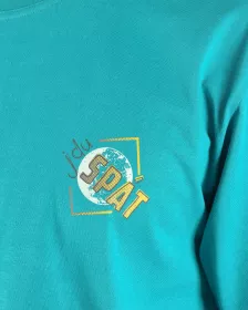 GINA pánské pyžamo krátké pánské, šité, s potiskem Pyžama 2024 79166P - měsíc sv. tyrkysová S