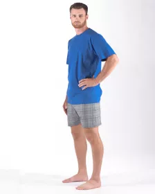 GINA pánské pyžamo krátké pánské, šité, s potiskem Pyžama 2024 79168P