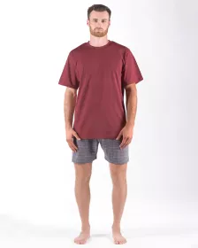 GINA pánské pyžamo krátké pánské, šité, s potiskem Pyžama 2024 79168P