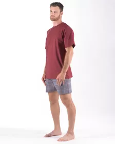 GINA pánské pyžamo krátké pánské, šité, s potiskem Pyžama 2024 79168P