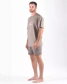 GINA pánské pyžamo krátké pánské, šité, s potiskem Pyžama 2024 79172P