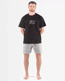 GINA pánské pyžamo krátké pánské, šité, s potiskem 79174P