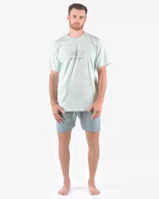 GINA pánské pyžamo krátké pánské, šité, s potiskem 79174P