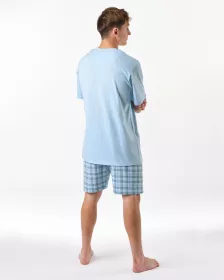 GINA pánské pyžamo krátké pánské, šité, s potiskem Pyžama 2025 79188P