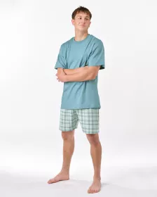 GINA pánské pyžamo krátké pánské, šité, s potiskem Pyžama 2025 79188P