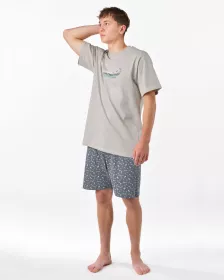 GINA pánské pyžamo krátké pánské, šité, s potiskem Pyžama 2025 79190P GINA pánské pyžamo krátké pánské, šité, s potiskem Pyžama 2025 79190P