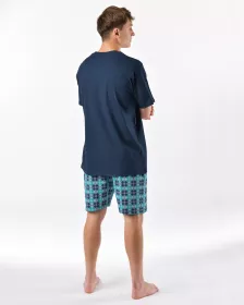 GINA pánské pyžamo krátké pánské, šité, s potiskem Pyžama 2025 79198P