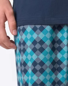 GINA pánské pyžamo krátké pánské, šité, s potiskem Pyžama 2025 79198P