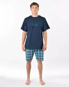 GINA pánské pyžamo krátké pánské, šité, s potiskem Pyžama 2025 79198P | Lékořice/Měsíc XL, Lékořice/Měsíc XXL, Tm. šedá/Šedá 3XL, Tm. šedá/Šedá L, Tm. šedá/Šedá M, Tm. šedá/Šedá XL, Tm. šedá/Šedá XXL