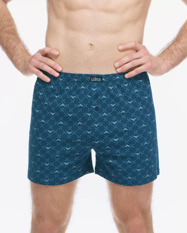 GINA pánské trenky volné, šité, s potiskem 75214P