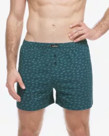 GINA pánské trenky volné, šité, s potiskem  75215P | Černá/Petrolejová L/XL, Černá/Petrolejová M/L, Černá/Petrolejová XL/XXL, Kouřová/Bílá L/XL, Kouřová/Bílá M/L, Kouřová/Bílá XL/XXL, Petrolejová/Pampelišková L/XL, Petrolejová/Pampelišková XL/XXL