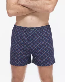 GINA pánské trenky volné, šité, s potiskem  75218P | Černá/Bílá L/XL, Černá/Bílá M/L, Černá/Bílá XL/XXL, Lékořice/Šedá L/XL, Lékořice/Šedá M/L, Lékořice/Šedá XL/XXL