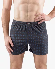 GINA pánské trenky volné, nadměrné, šité, s potiskem 75208P