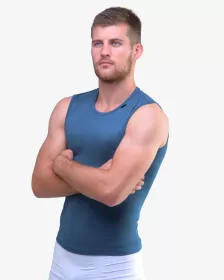 GINA pánské tričko bez rukávů pánské, skampolo, bezešvé, jednobarevné CoolMax 88005P