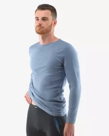 GINA pánské tričko s dlouhým rukávem, dlouhý rukáv, šité, jednobarevné 78003P -