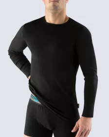 GINA pánské tričko s dlouhým rukávem, dlouhý rukáv, šité, jednobarevné 78003P -