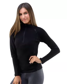 GINA dámské triko se zipem s dlouhým rukávem dámské, dlouhý rukáv, šité, jednobarevné Merino Bamboo 88015P EcoBamboo