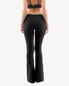 GINA dámské kalhoty zvonové prodloužená délka, dlouhé, šité, klasické, jednobarevné 96002P