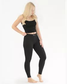 GINA dámské legíny dlouhé, šité, klasické, jednobarevné 95000P - černá M