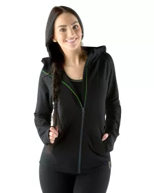 GINA dámské mikina s dlouhým rukávem a kapucí, dlouhý rukáv, šité, jednobarevné ECO Bamboo Sport 99007P EcoBamboo