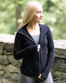 GINA dámské mikina s dlouhým rukávem a kapucí, dlouhý rukáv, šité, jednobarevné ECO Bamboo Sport 99007P EcoBamboo