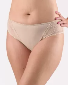 GINA Bambusové kalhotky s širokou krajkou na bocích, šité, krajka, jednobarevné, Krajka bez zařazení 10304P