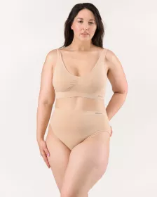 GINA dámské kalhotky klasické ve větších velikostech, větší velikosti, bezešvé, jednobarevné Eco Bamboo 01002P EcoBamboo
