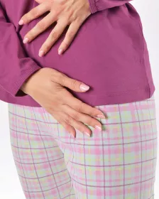 GINA Pyžamo dlouhé dámské, šité, potisk, Pyžama 2025 19171P