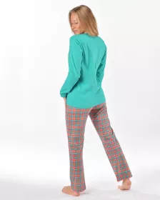 GINA Pyžamo dlouhé dámské, šité, potisk, Pyžama 2025 19171P