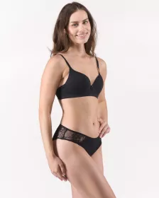 GINA Kalhotky francouzské s krajkou v bocích, šité, krajka, jednobarevné, La Femme 2 14168P