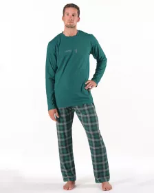 GINA Pyžamo dlouhé pánské, šité, potisk 79215P | Konopná/Šedohnědá 3XL, Konopná/Šedohnědá L, Konopná/Šedohnědá M, Konopná/Šedohnědá S, Konopná/Šedohnědá XL, Konopná/Šedohnědá XXL, Šalvěj/Tm. šedá 3XL, Šalvěj/Tm. šedá L, Šalvěj/Tm. šedá M, Šalvěj/Tm. šedá S, Šalvěj/Tm. šedá XL, Šalvěj/Tm. šedá XXL
