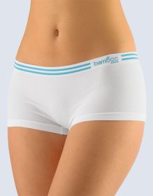 GINA dámské boxerky bokové, kratší nohavička, bezešvé Bamboo Cotton 03010P | bílá višňová L/XL, bílá višňová M/L, bílá višňová S/M