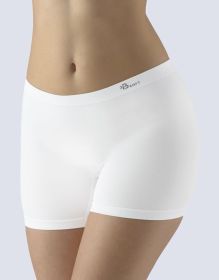 GINA dámské boxerky vyšší, kratší nohavička, bezešvé, klasické, jednobarevné Bamboo Soft 03016P - bílá L/XL