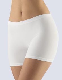 GINA dámské boxerky vyšší, kratší nohavička, bezešvé, klasické, jednobarevné Bamboo Cotton 03009P | bílá L/XL