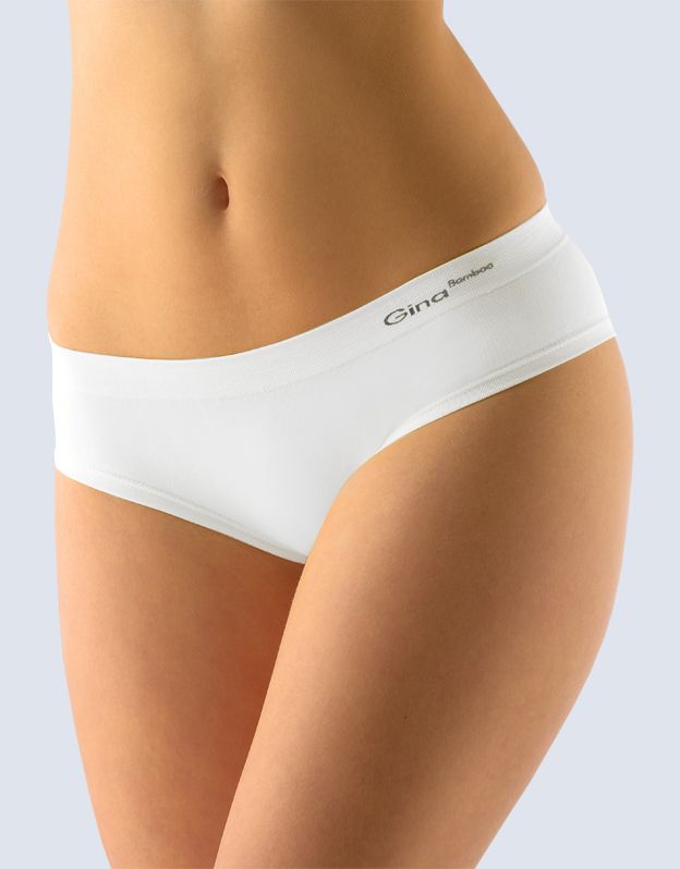 GINA dámské kalhotky francouzské, bezešvé, bokové, jednobarevné Bamboo PureLine 04015P - bílá L/XL